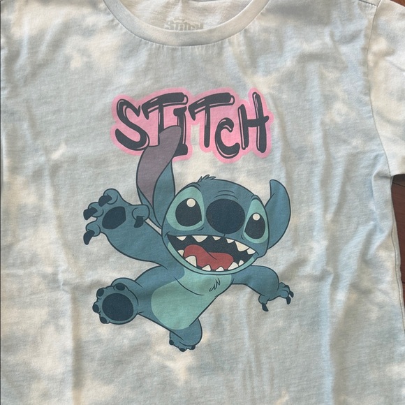Disney Stitch Kids T-Shirt - Pink and Blue on White - Picture 2 of 6